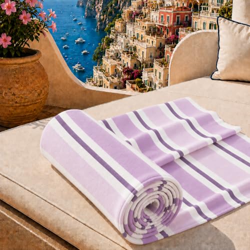 PETTI Artigiani Italiani - Microfibre Beach Towel, Beach or Pool Towel, Beach Towel, Large 90 x 180 cm, Millerighe 26