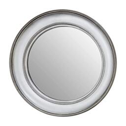 Premier Housewares Round Wall Mirror/Classic Mirrors For Bathroom/Bedroom/Garden Walls Fancy Wall Mounted Mirrors For Hallway With Metallic Silver Finish W91 X D7 X H91cm