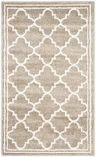 Safavieh Boho Rug for Living Room, Dining Room, Bedroom - Amherst Collection, Short Pile, in Wheat and Beige, 80 X 180 cm