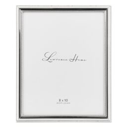Lawrence Frames 510780 8x10 Metal Picture Frame Silver-Plate with Delicate Beading