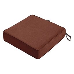 "Classic Accessories Montlake FadeSafe Square Patio Lounge Seat Cushion - 5"" Thick - Heavy Duty Outdoor Patio Cushion with Water Resistant Backing, Heather Henna Red, 25""W x 25D x 5T (62-020-HHENNA-EC)"