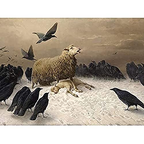 Schenck Anguish Sheep Ewe Crows Carrion Painting Unframed Wall Art Print Poster Home Decor Premium