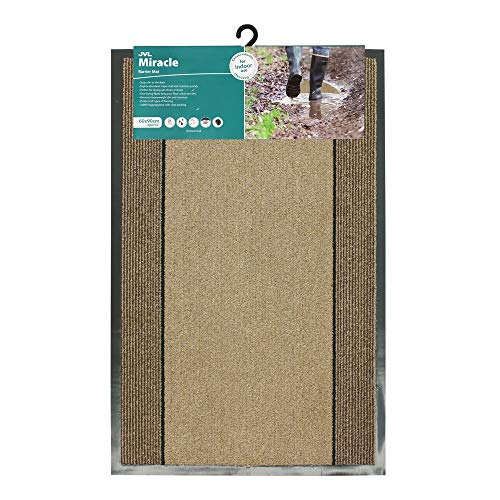 JVL Miracle Beige with Brown Stripes Barrier Mat, 60 x 90 cm