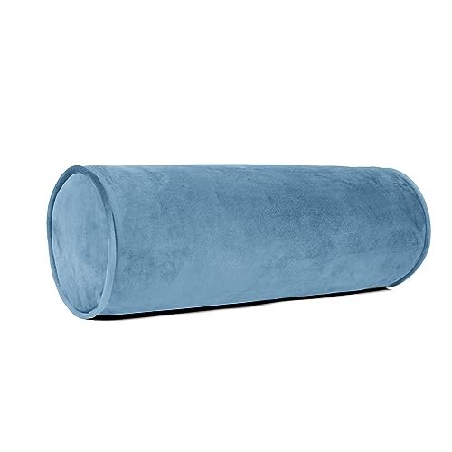 Sherry Kline Velvet Bolster Pillow, Decorative Throw Pillow, (Set of 2), Bluestone