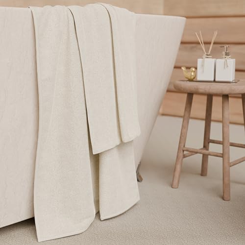 PETTI Artigiani Italiani - 100% Cotton Terry Bath Towels, 3+3 Towel Set, 6 Pieces, 3 Face Towels and 3 Hand Towels, Ivory Towels