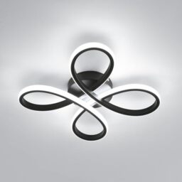 Comely Modern LED Ceiling Light, 30W 3375LM Ceiling Lamp Fixture Cold White Light 6500K Lighting for Bedroom, Living Room, Dining Room, Kitchen, 30cm, Black