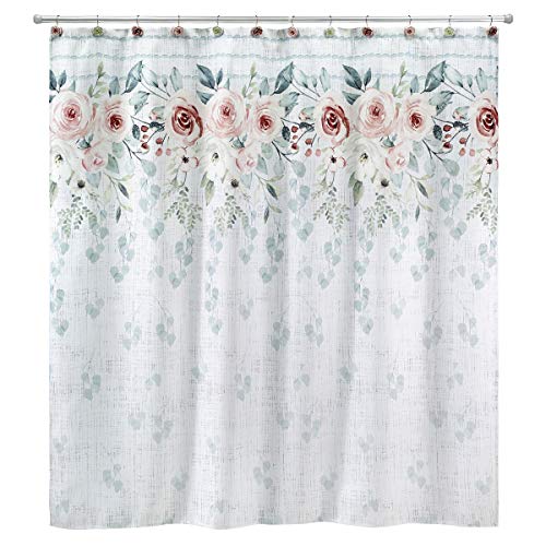 "Avanti Linens - Fabric Shower Curtain, Floral Bathroom Decor (Spring Garden Collection, 72"")"
