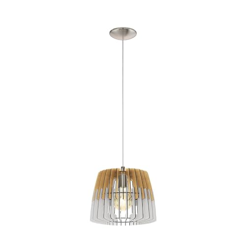 EGLO Artana Pendant Light, Steel, 60 W, Nickel Matte, Pendant Light, Diameter 30 cm
