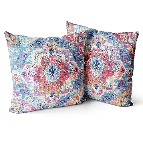 Snycler Antique Boho Hereke Rug Print Boho Throw Pillow Cover 22x22 Inch Set of 2 Double Sided Decorative Soft Throw Pillow Case Cushion Case for Home Decor Living Room Bed Couch Car