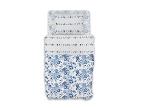 GEMITEX Cotton Bed Set, 100% Cotton, Breathable, Free of Harmful Substances, Certified Quality Standard 100 by OEKO-TEX Confidence in Textile, Single, G20/Blue, Designed in Italy