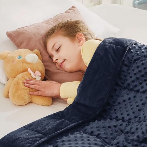 "CuteKing Weighted Blanket - Weighted Blanket with Premium Glass Beads - Heavy Blanket Crystal Velvet for Comfort Sleep - Thick Blanket All Season (3lbs, 20""x30"", Blue Bubble)"
