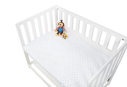 Pinolino 540024-7D Fitted Sheets for Cradle, Cot and Pushchair in Double Pack 'Stars' Jersey, Plain, White/Pink