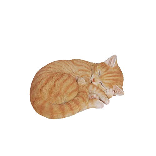 "Hi-Line Gifts 11"" Orange and White Tabby Sleeping Cat Figurine"