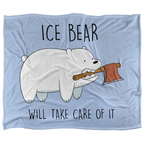 We Bare Bears Take Care of It Silky Touch Super Soft Throw Blanket 152 X 127 cm, White