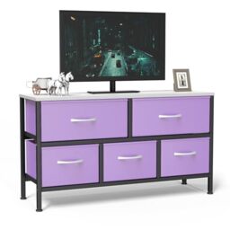 Feonase Bedroom Chest of Drawers, 5 Fabric Drawers Dresser with Metal Frame  and MDF Top Board, Modern Storage Unit for Bedroom Living room, Entryway,  Closet, Office,Blue-Black by Amazon | uFurnish.com