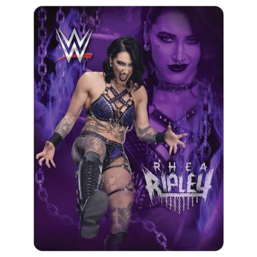 WWE Rhea Ripley Main Event Champions Bedding Super Soft Throw Blanket, 46 in x 60 in, (Official Licensed Product) by Franco Collectibles