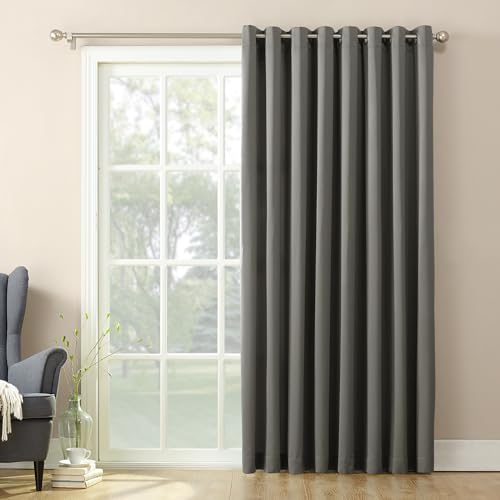 "Sun Zero Barrow Energy Efficient Grommet Sliding Patio Door Curtain Panel, 100"" x 84"", Steel"