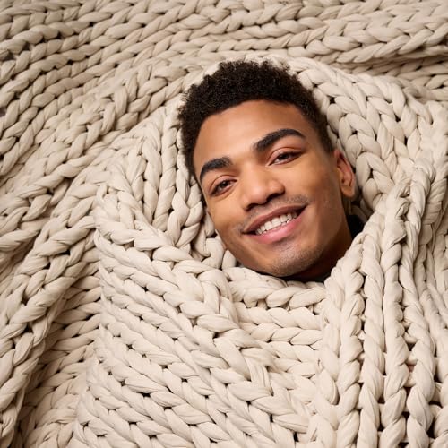 "Bearaby Weighted Blanket 15 lbs (40""x72"") ??? Driftwood Blanket Recycled Polyester ??? Eco-Friendly, Heavy Throw for Adults ??? Soft, Breathable, Sustainable Comfort"