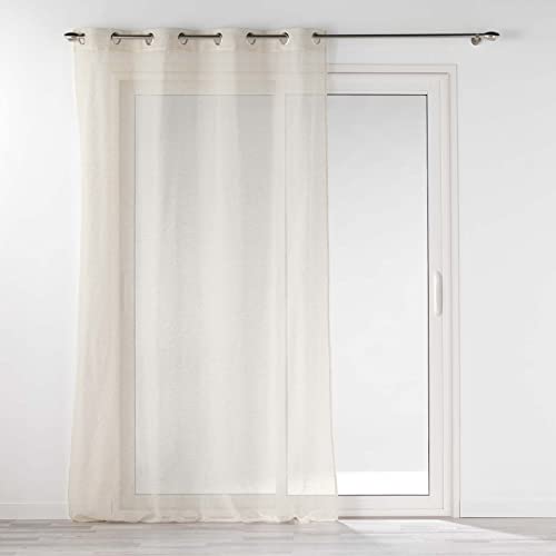 Douceur d'Intérieur Norine Linen Effect Woven Eyelet Curtains 140 x 240 cm