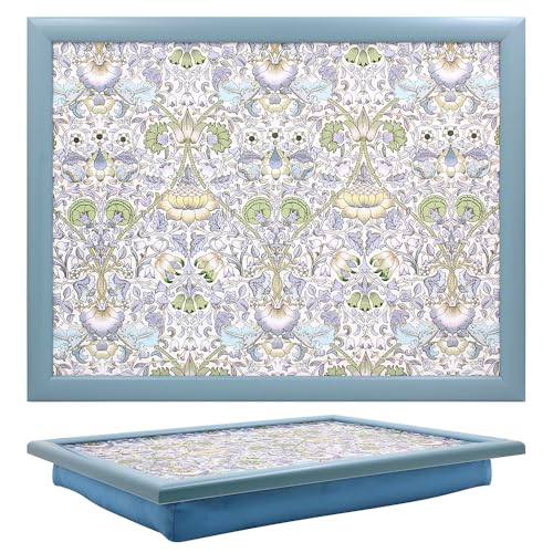 The Leonardo Collection Lodden Laptray William Morris Trays For Food Serving & Breakfast - Comfortable Lap Trays With Bean Bag Cushion - Durable Tray For Eating On Lap - Ideal Lap Tray For Adults
