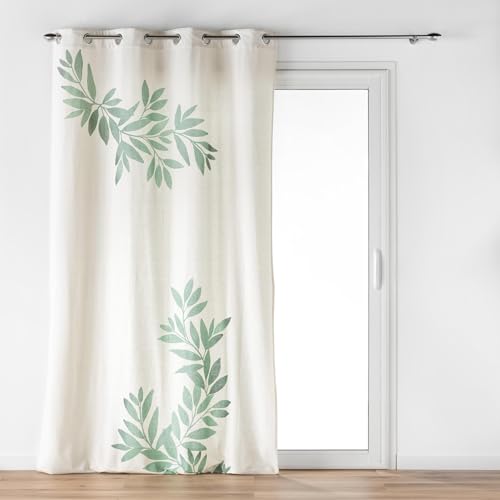 Douceur d'Intérieur, Eyelet Curtain (140 x 260 cm) Nymphea, Cotton/Polyester Printed