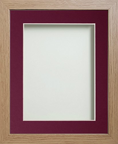 Frame Company Allington Beech Photo Frame with Plum Mount, 8x6 for 5x3 inch, fitted with perspex