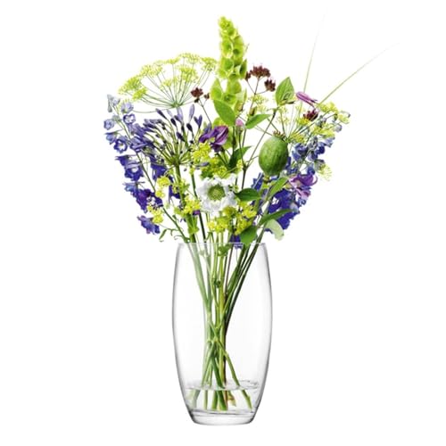 LSA International Flower Barrel Bouquet Vase H29cm Clear- 1 Unit - Mouthblown & Handmade Glass - FW31