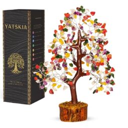YATSKIA Mix Chakra Gemstone Tree Tree Feng Shui Bonsai for Crystal Energy Generator Chakra Balancing Reiki Healing Emf Protection Money Home Decor