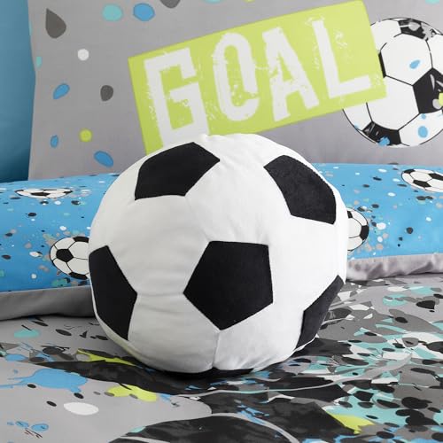 Bedlam Football Velvet Round Cushion Black – Soft Velvet Decorative Football‑Shaped Design, Filled Pad Included