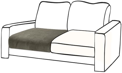 BT.WA Couch Cushion Cover Velvet 1 Piece Seat Cushion Cover Stretch Armchair Cover Separate Sectional Sofa Slipcovers Furniture Protector (1-Seater or Sofa Backrest, Olive Green)