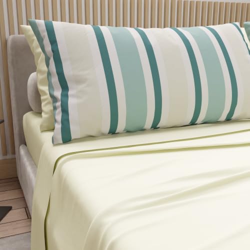 PETTI Artigiani Italiani - Cotton Bed Sheet Set with Pillowcases in Digital Print Mille Stripes 25 - Double - Made with Love in Italy since 1968