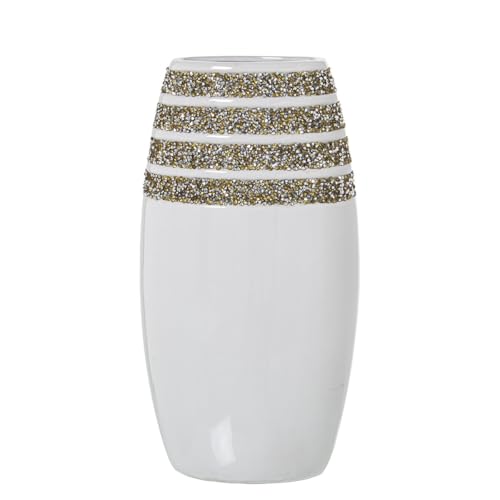 Alexandra House Living Ceramic White Vase 11 x 15 x 28 cm 16 x 9 x 30 cm