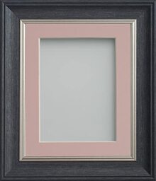 Frame Company Drummond Range Charcoal 16x12 inch Picture Photo Frame with Pink Mount for Image 13x9 inch * Choice of Sizes* Fitted with Real Glass