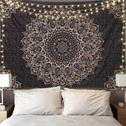 Edeesky Black Mandala Tapestry Wall Hanging Psychedelic Wall Tapestry Aesthetic Indian Hippie Wall Decor Bohemian Wall Art Boho Home Decoration for Bedroom,Living Room,Dorm