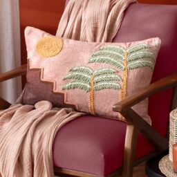 furn. Moloko Cotton Embroidered Feather Rich Filled Cushion