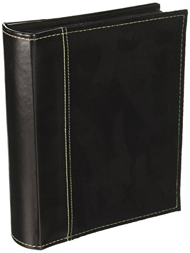 Pioneer Photo Albums SU-246/BK 208 Pocket Sewn Faux Suede and Leatherette Cover Album for 4 by 6-Inch Prints, Black