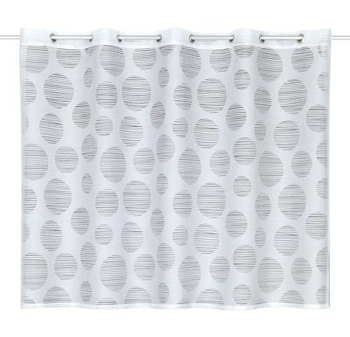 Gardinia Bistro Curtain Burnout Circles White 135 x 85 cm