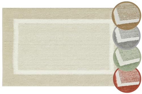 andiamo Maui Non-Slip Bath Mat, Bathroom Rug, Soft and Fluffy, Shower Mat for Bathroom, Bath Mat, Non-Slip, Washable, 50 x 80 cm, Beige