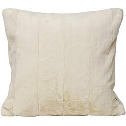 "Paoletti - Empress Square Filled Cushion Super Soft Faux Fur-Reversible-Zip Closure-Machine Washable-100 Case (18"" x 18"" inches), Polyester, Cream, 45 x 45cm"