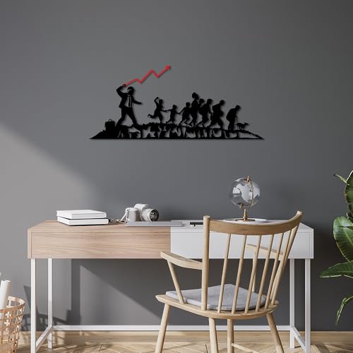 Stylish Decorative Metal Wall Accessory, 30 x 70 cm, 100% Metal (1.5 mm), Black & Red, Easy Wall Mounting, Perfect for Modern Home Decor