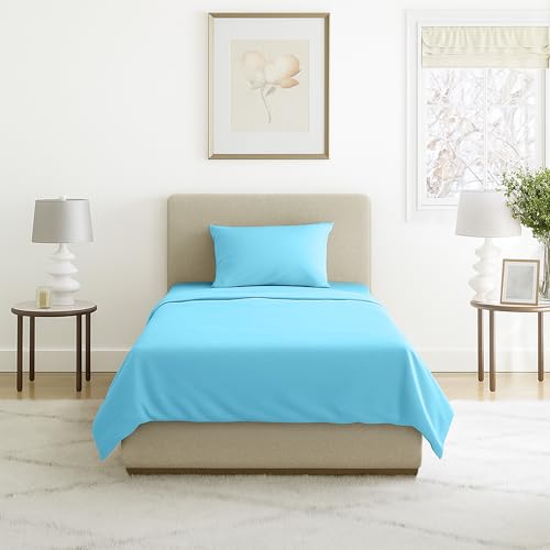 Lavish Home Brushed Microfiber Sheet Set, Polyester, Light Blue, Twin