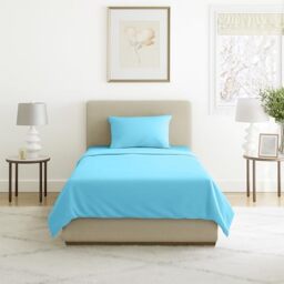 Lavish Home Brushed Microfiber Sheet Set, Polyester, Light Blue, Twin