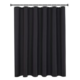 "Biscaynebay Fabric Shower Curtain with Short Liner 72"" W x 65"" L, Black Water Resistant, Rust Resistant Grommets, Weighted Bottom, Machine Washable"