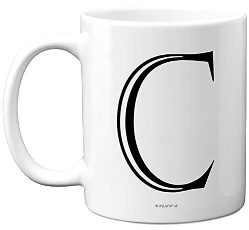 Stuff4 Personalised Alphabet Initial Mug - Letter C Mug, Gifts for Him Her, Fathers Day, Mothers Day, Birthday Gift, 11oz Ceramic Dishwasher Safe Anniversary, Valentines, Christmas, Retirement