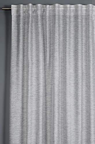 Gardinia Tab-Top Curtain with Hidden Tabs and Curtain Tape, Opaque, Translucent Curtain, Grey, Jacquard Voile, 140 x 245 cm