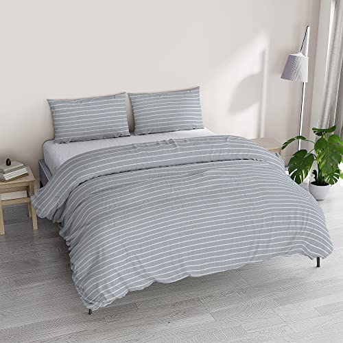 Italian Bed Linen Athena Duvet Cover Set with Printed Bag and Pillowcases, Clara Blue, Double