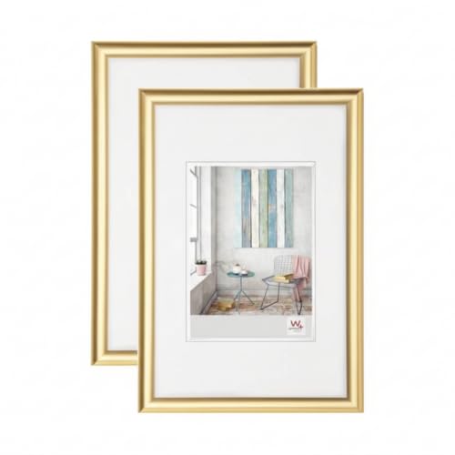 walther design - Trendstyle KP430GD Picture Frames, Gold, 24 x 30 cm, Pack of 2 Plastic Frames