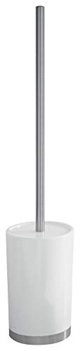 Gedy Petunia Toilet Brush Toilet, Ceramic and Stainless Steel, White, 9 x 9 x 44.8