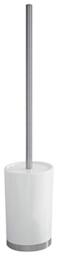 Gedy Petunia Toilet Brush Toilet, Ceramic and Stainless Steel, White, 9 x 9 x 44.8