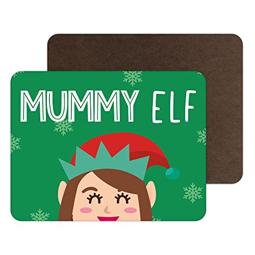 Funny Novelty Christmas Placemats - Place Mat Food Table Mat Dinnerware - Mummy Elf - Funny Joke Table Accessory - PM13